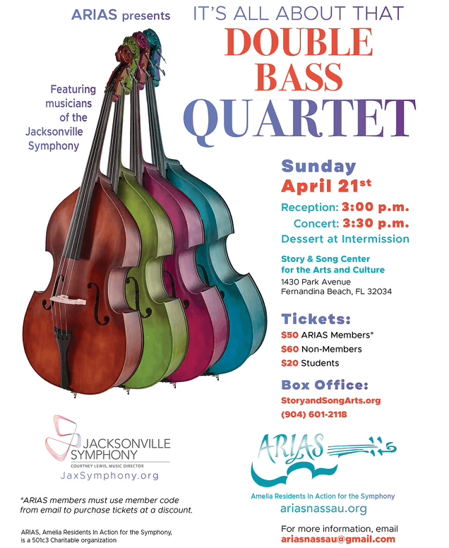 Double Bass quartet concert poster