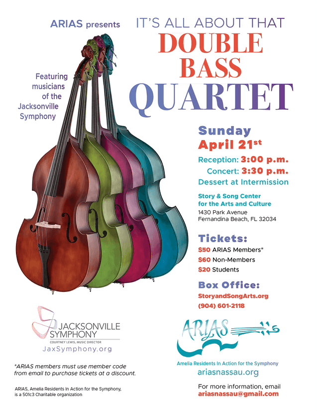 Double Bass quartet concert poster